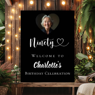 Póster Bienvenida de corazón de la fiesta de cumpleaños 9