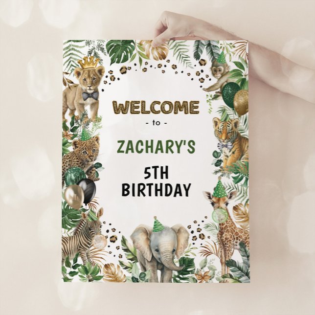 Póster Bienvenida de cumpleaños a animales salvajes de Fi (Subido por el creador)