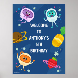 Póster Bienvenida de cumpleaños a Bumble Nums Space