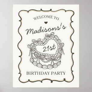 Póster Bienvenida de cumpleaños a la hora de la cocción d