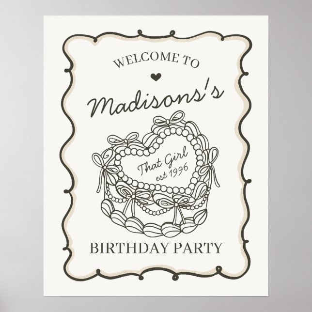 Póster Bienvenida de cumpleaños a la hora de la cocción d (Frente)