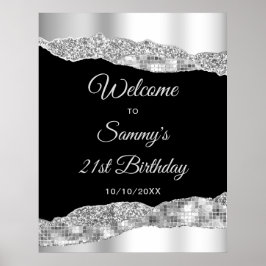 Póster Bienvenida de cumpleaños a las lágrimas de glam ne