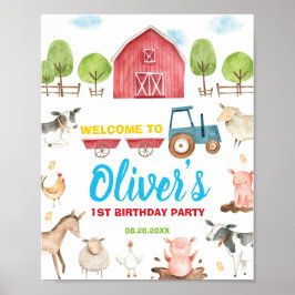 Póster Bienvenida de cumpleaños a los animales de la gran