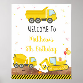 Póster Bienvenida de cumpleaños a mercader de basurero de