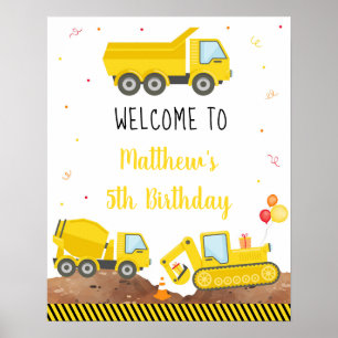 Póster Bienvenida de cumpleaños a mercader de basurero de
