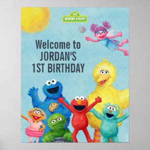 Póster Bienvenida de cumpleaños al Ilustracion Plaza Sésa