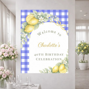 Póster Bienvenida de cumpleaños al jardín italiano de cua