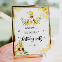 Bienvenida de cumpleaños de abejas de burbujas