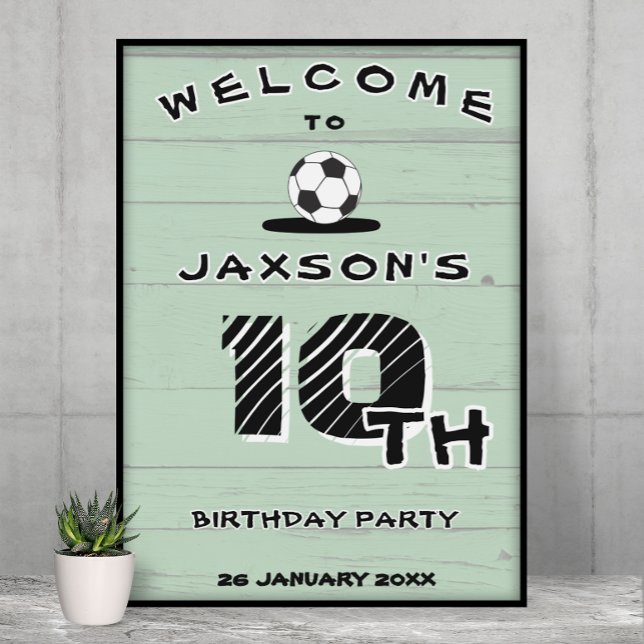 Póster Bienvenida de cumpleaños de fútbol verde personali (Subido por el creador)