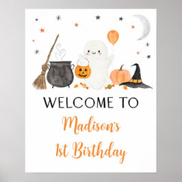 Póster Bienvenida de cumpleaños de Ghost Pumpkin Hallowee