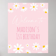 Bienvenida de cumpleaños de Pink Daisy