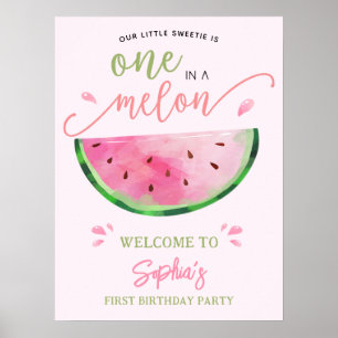 Póster Bienvenida de cumpleaños de una sandía de Melón