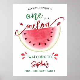 Póster Bienvenida de cumpleaños de una sandía de Melón