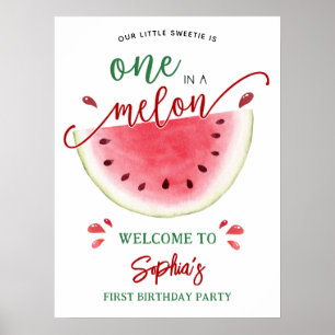 Póster Bienvenida de cumpleaños de una sandía de Melón