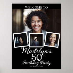 Póster Bienvenida de cumpleaños del collage de fotos
