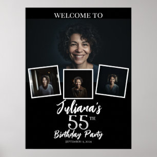 Póster Bienvenida de cumpleaños del collage de fotos