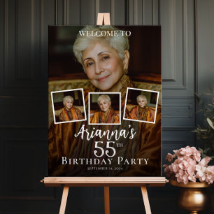 Póster Bienvenida de cumpleaños del collage de fotos