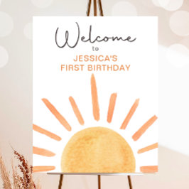 Póster Bienvenida de cumpleaños del pequeño Chica Sunshin