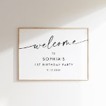 Póster Bienvenida de cumpleaños Minimalista moderno en KA<br><div class="desc">Cuando la sencillez se encuentra con la sofisticación en cada trazo, esta colección minimalista exuda elegancia. La moderna y estilística fuente adorna cada pieza con un encanto atemporal, lo que lo convierte en la elección perfecta para bodas, duchas de novias, duchas de bebé y todas las demás ocasiones en las...</div>