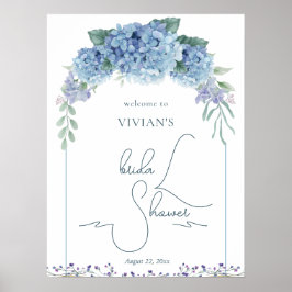 Póster Bienvenida de Desayuno Nupcial con Ramo Floral Azu