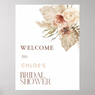 Póster Bienvenida de Despedida de Soltera Floral Boho Pam