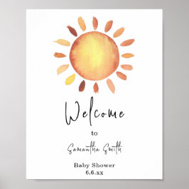 Póster Bienvenida de felicidad amarilla al agua acuarela