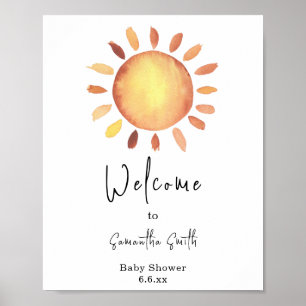 Póster Bienvenida de felicidad amarilla al agua acuarela