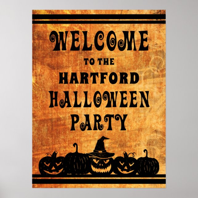 Póster Bienvenida de fiesta de Halloween Personalizada (Frente)