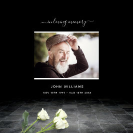 Póster Bienvenida de foto negra de funeral conmemorativo