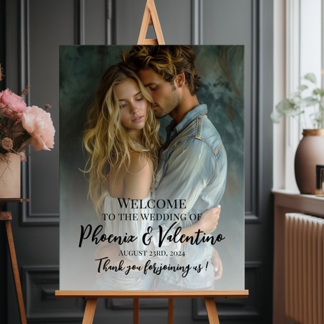 Póster Bienvenida de fotos boda moderna (Subido por el creador)