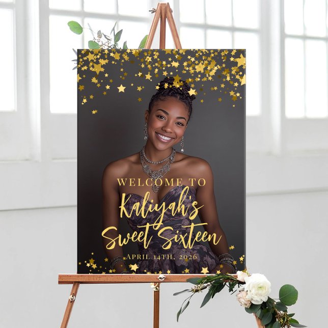 Póster Bienvenida de fotos de 16 fiestas dulce moderno (Subido por el creador)