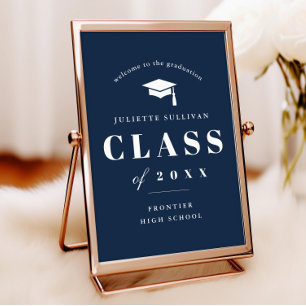 Póster Bienvenida de graduación con tipo minimalista y fo