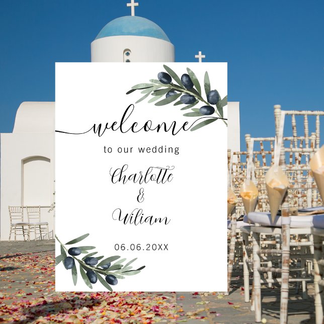 Póster Bienvenida de hoja de vegetación boda (Subido por el creador)