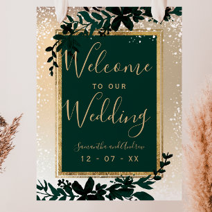 Póster bienvenida de invierno elegante para la nieve de l