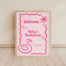 Póster Bienvenida de la Bachelorette Flamingle final de m