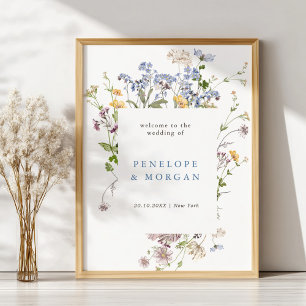 Póster Bienvenida de la Boda del Jardín de la Flor Silves