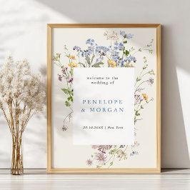 Póster Bienvenida de la Boda del Jardín de la Flor Silves