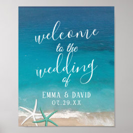 Póster Bienvenida de la boda Starfish Beach