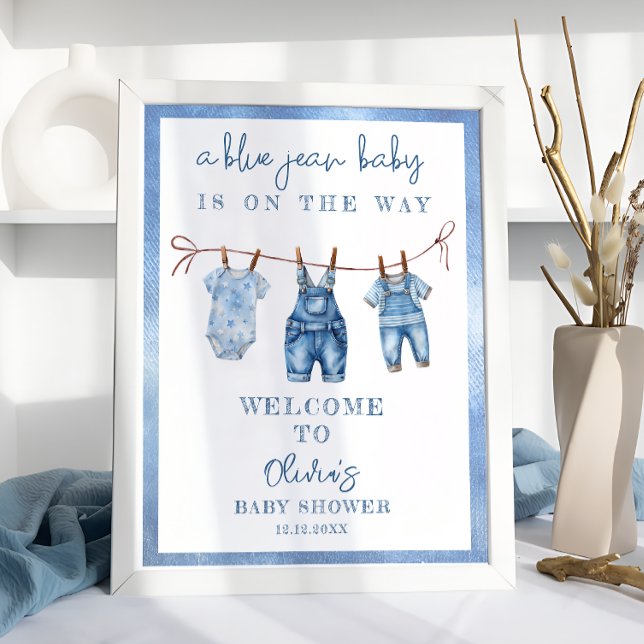 Póster Bienvenida de la ducha azul Jean Baby Denim Baby B (Subido por el creador)