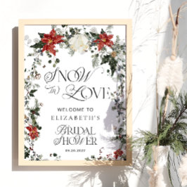 Póster Bienvenida De La Ducha Bridal De Invierno De Nieve
