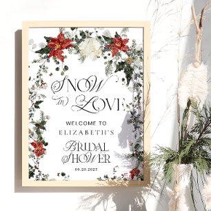 Póster Bienvenida De La Ducha Bridal De Invierno De Nieve
