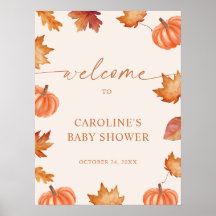 Bienvenida de la ducha de bebé de calabacita otoño