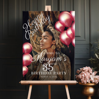 Póster Bienvenida de la foto de la fiesta de cumpleaños