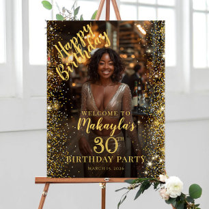 Póster Bienvenida de la foto de la fiesta de cumpleaños