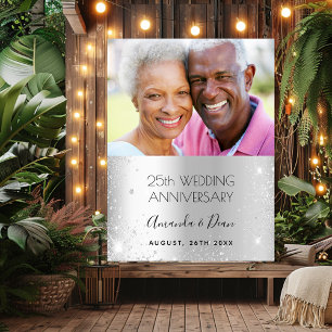 Póster Bienvenida de la foto del 25° aniversario del boda
