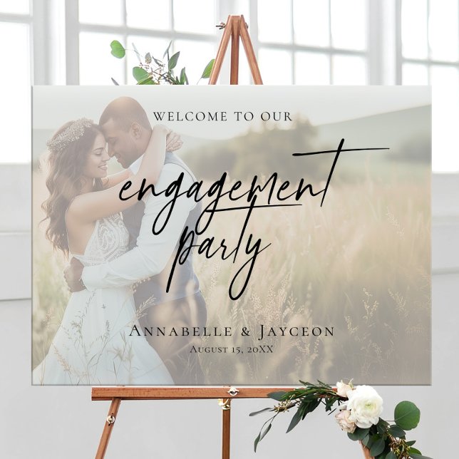 Póster Bienvenida de la foto del Elegant Engagement Party (Subido por el creador)