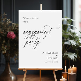 Póster Bienvenida de la foto del Elegant Engagement Party
