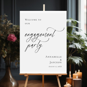 Póster Bienvenida de la foto del Elegant Engagement Party