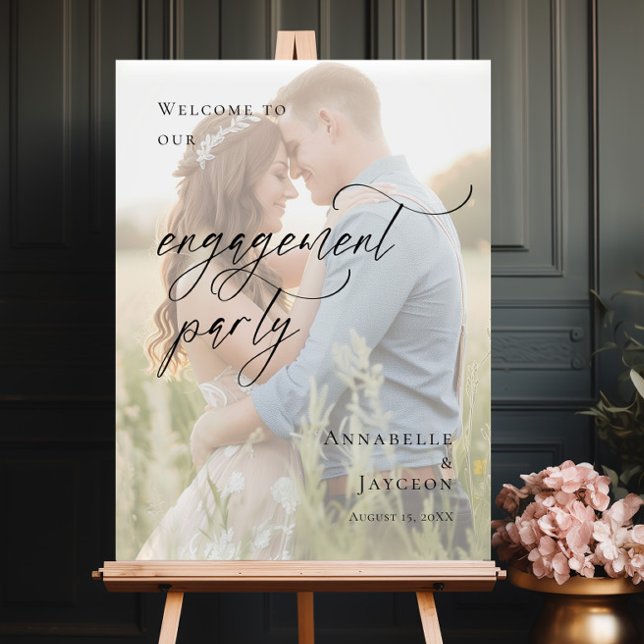 Póster Bienvenida de la foto del Elegant Engagement Party (Subido por el creador)