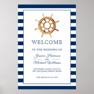 Póster Bienvenida de la rueda de dirección de las franjas